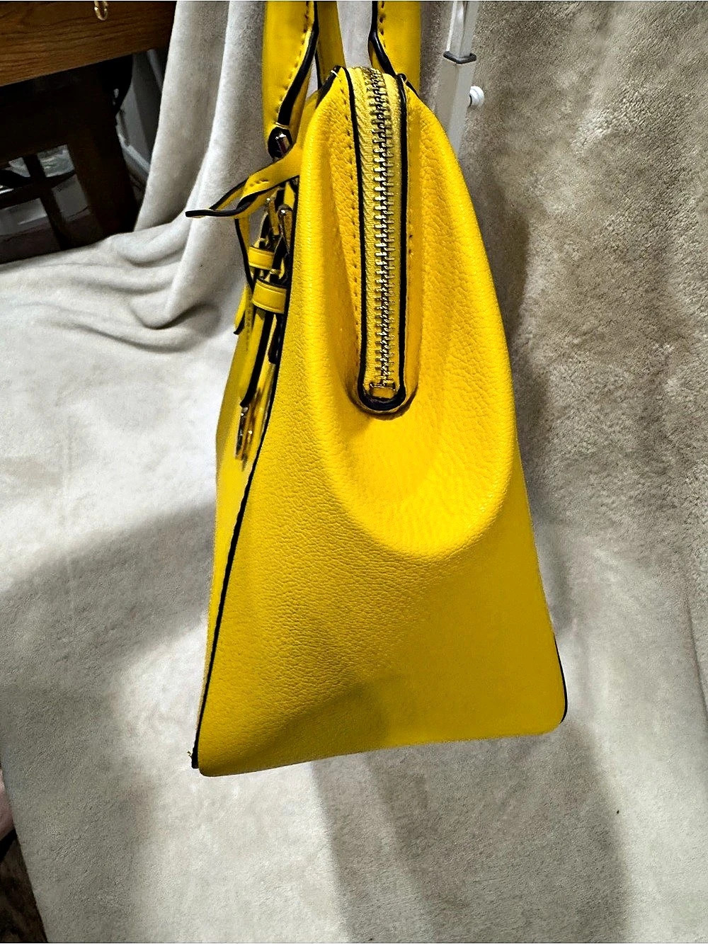 Michael Kors Ciera Medium Saffiano Leather Satchel Yellow - Picture 5 of 8